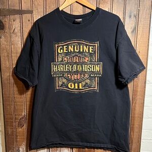 Harley-Davidson Black and Gold Graphic Tee